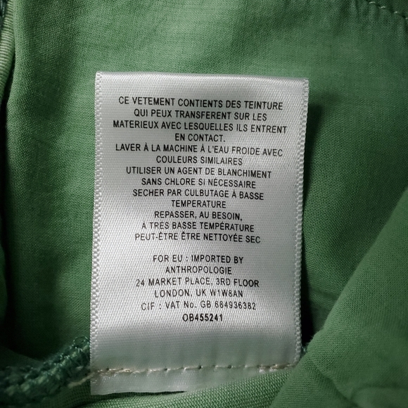 NWT Pilcro And The Letterpress Moss Green Cotton Stet Capri Womens 31 Imperfect - Picture 9 of 15